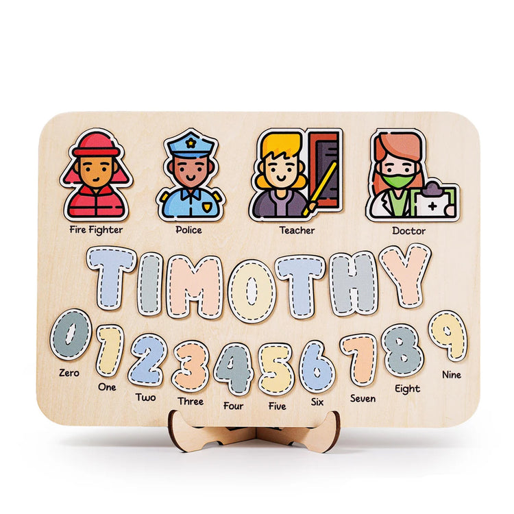 Personalized Wooden Puzzle Cute Baby Future Profession , Birthday Gift For Kids, Wooden Toddler Toys