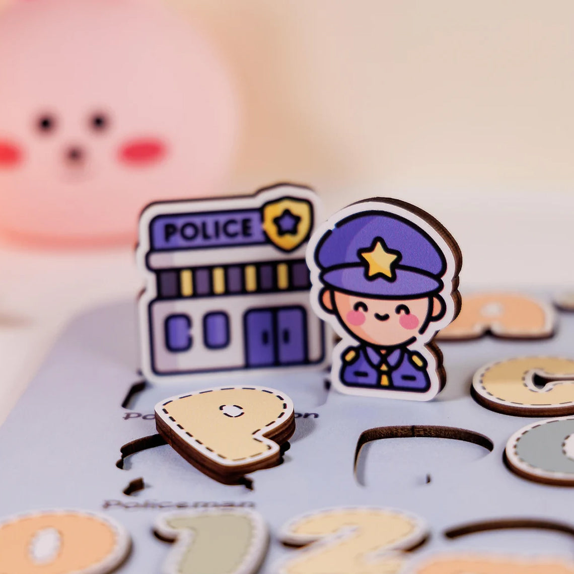 Personalized Wooden Puzzle Cute Baby Police, Birthday Gift For Kids, Baby Puzzle, Wooden Toddler Toys