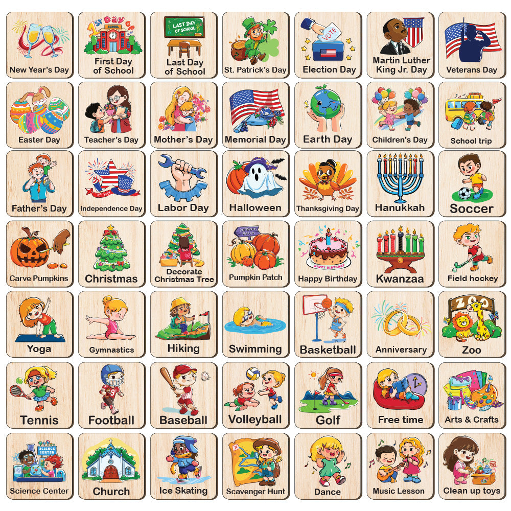 Personalized Wooden Weekly Routine Cards for Todder, Weekly Planner for Kids, Daily Responsibilities, Chore Chart For Kids