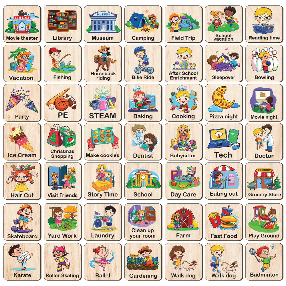Personalized Wooden Weekly Routine Cards for Todder, Weekly Planner for Kids, Daily Responsibilities, Chore Chart For Kids