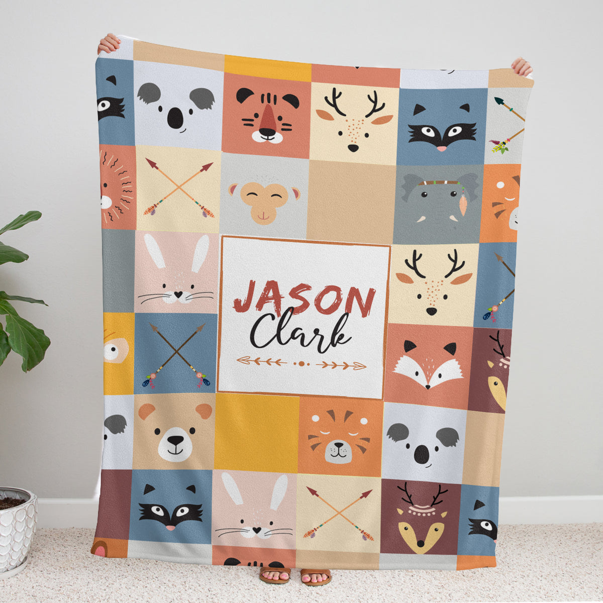 Personalized Woodland Baby Blankets for Girls - Custom with Name, Swaddle Blankets in 3 Sizes for Newborn Daughter or Granddaughter