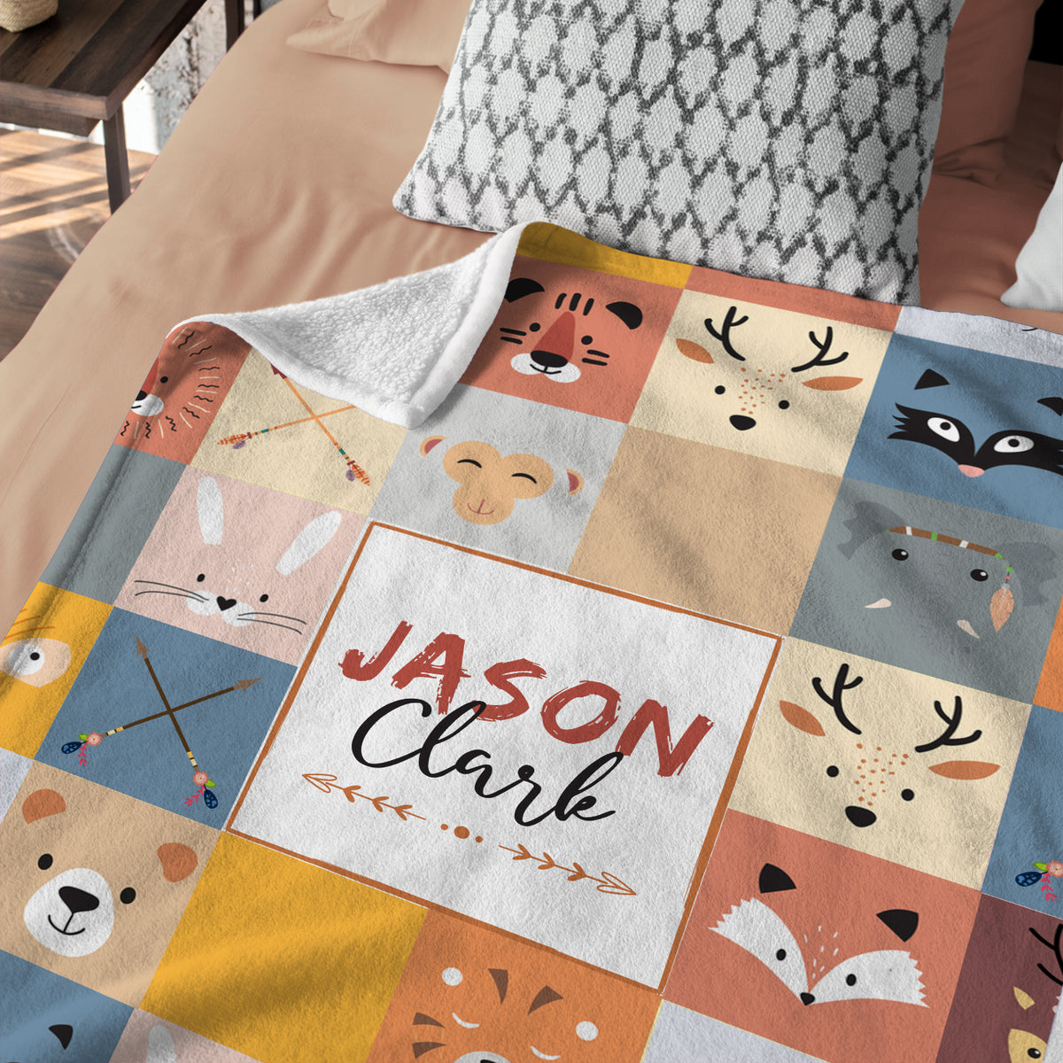 Personalized Woodland Baby Blankets for Girls - Custom with Name, Swaddle Blankets in 3 Sizes for Newborn Daughter or Granddaughter