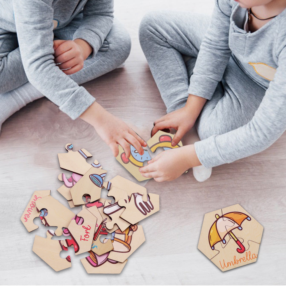 Toddler Wooden Puzzles 15-Piece Learning Set for Ages 2+