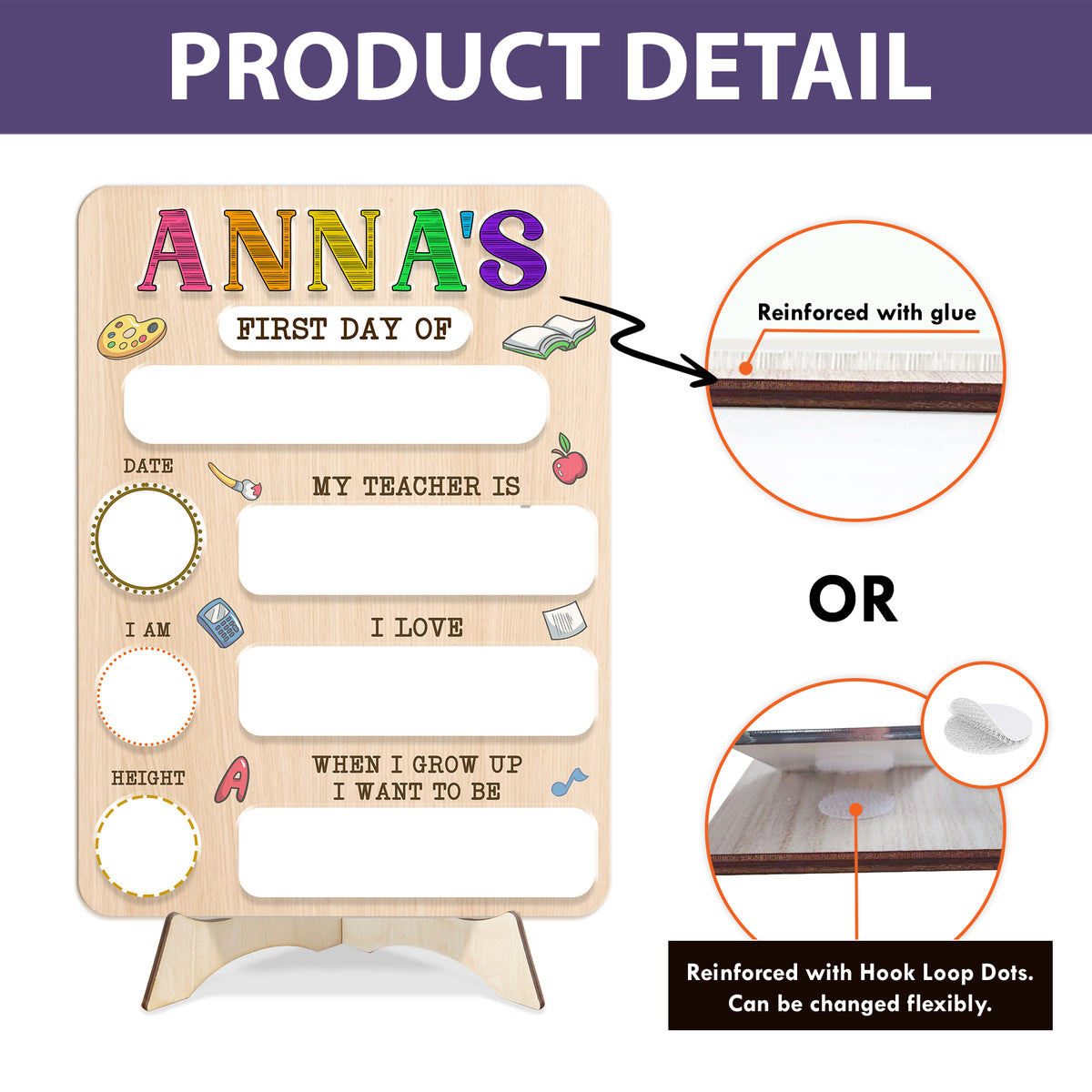 Personalized Wooden Sign For Kindergarten, First & Last Day Of School Board, Back To School Sign, Class Of 2025 Gift