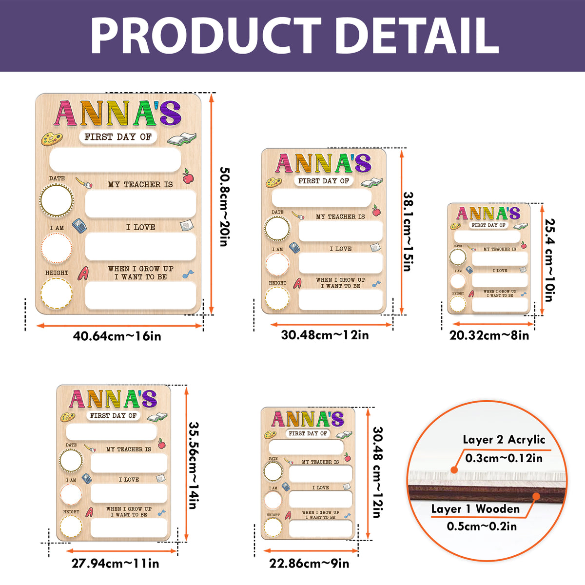 Personalized Wooden Sign For Kindergarten, First & Last Day Of School Board, Back To School Sign, Class Of 2025 Gift