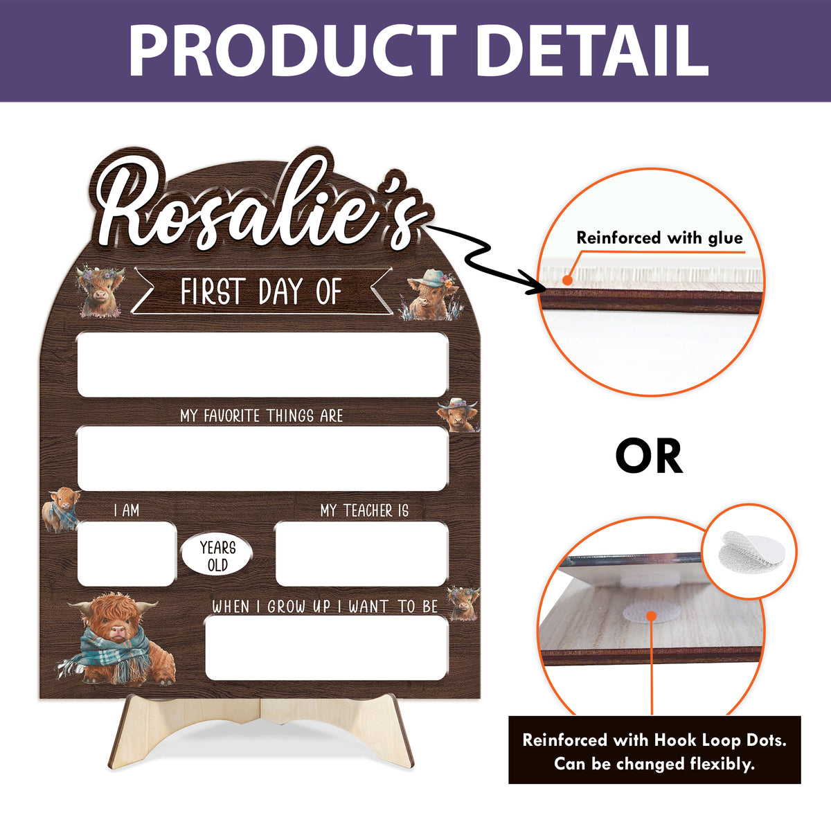 Personalized Wooden Sign for Kindergarten, First & Last Day of School Board, 1st Day of Preschool Board, Back To School Sign