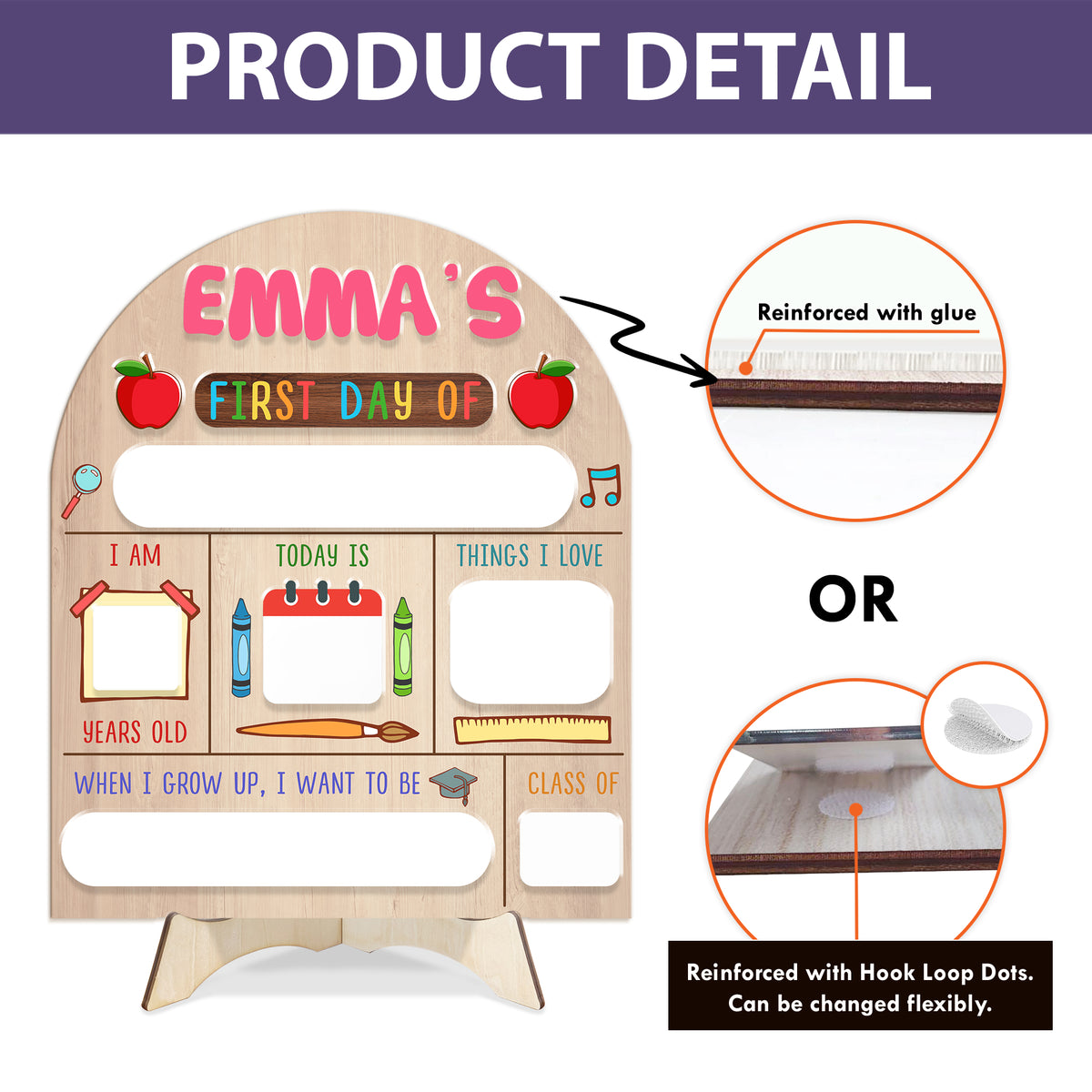 First & Last Day of School Board, Back to School Sign, Personalized Wooden Sign for Kindergarten, Class of 2025 Gift
