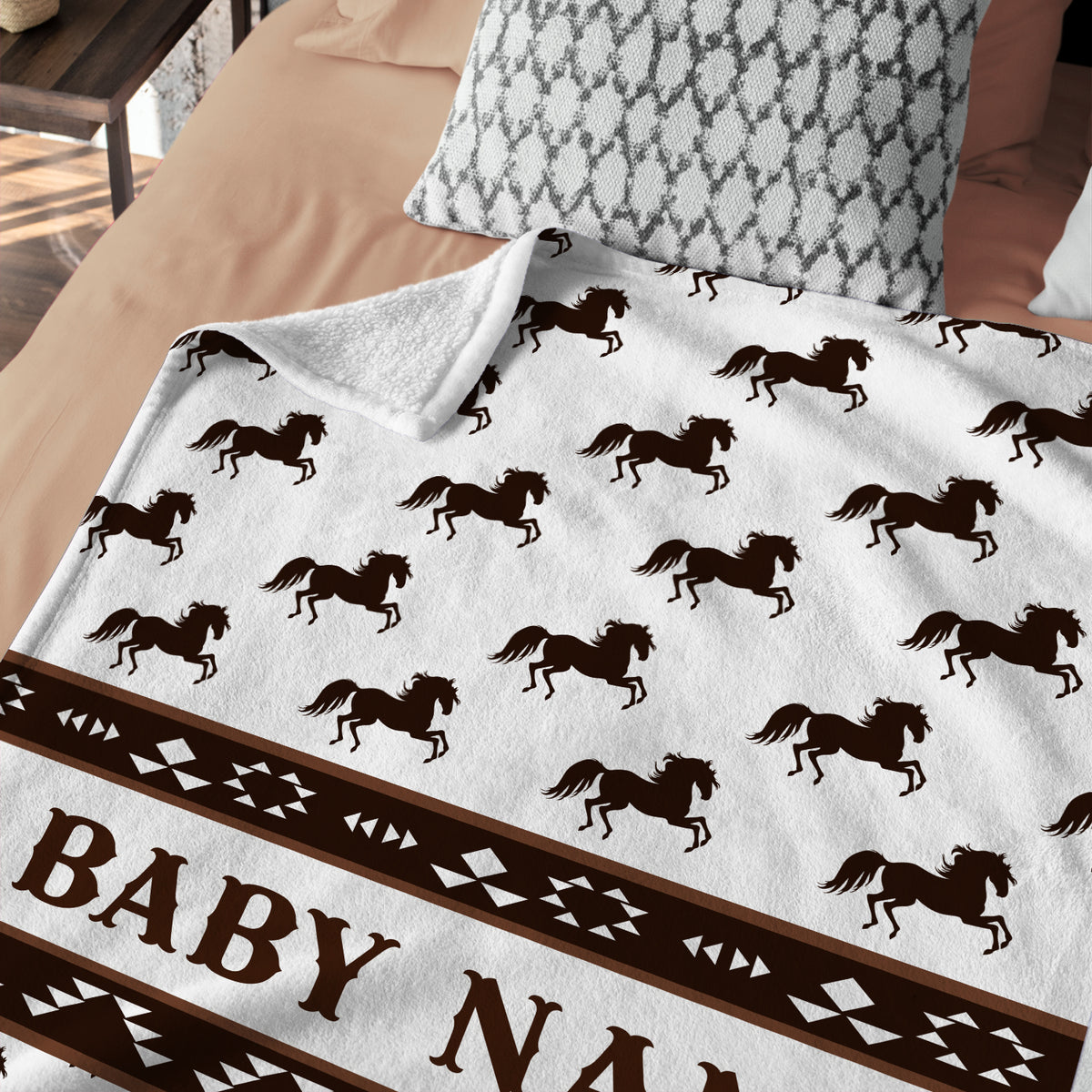 Western Baby Blanket - Personalized Cowboy Blankets for Boys & Girls, Custom Fleece Blankets for Newborns