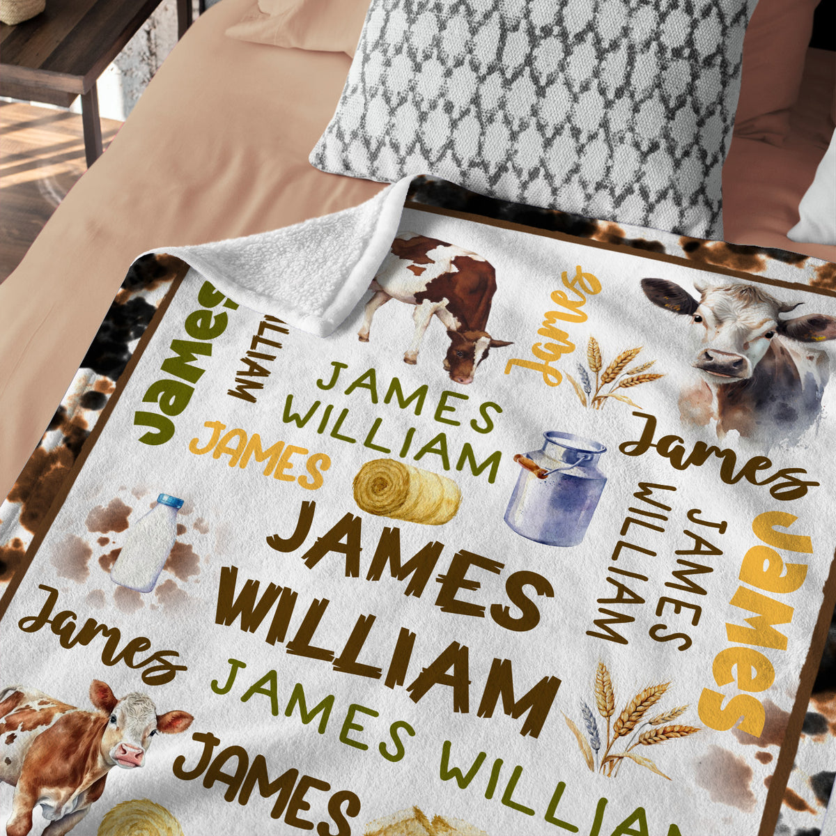 Western Baby Blanket for Boy or Girl - Personalized Cowboy Swaddle with Custom Name - Crib Size