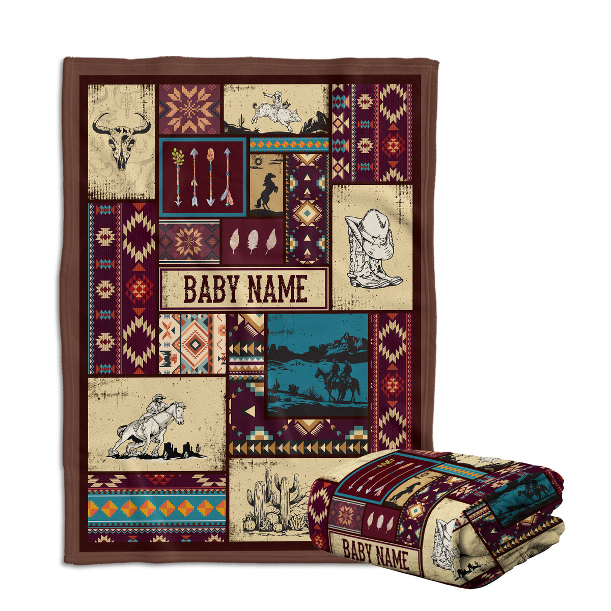 Western Baby Stuff, Personalized Baby Blankets For Baby, Fleece Blanket For Girl, Western Nursery Decorations, for Family Friends