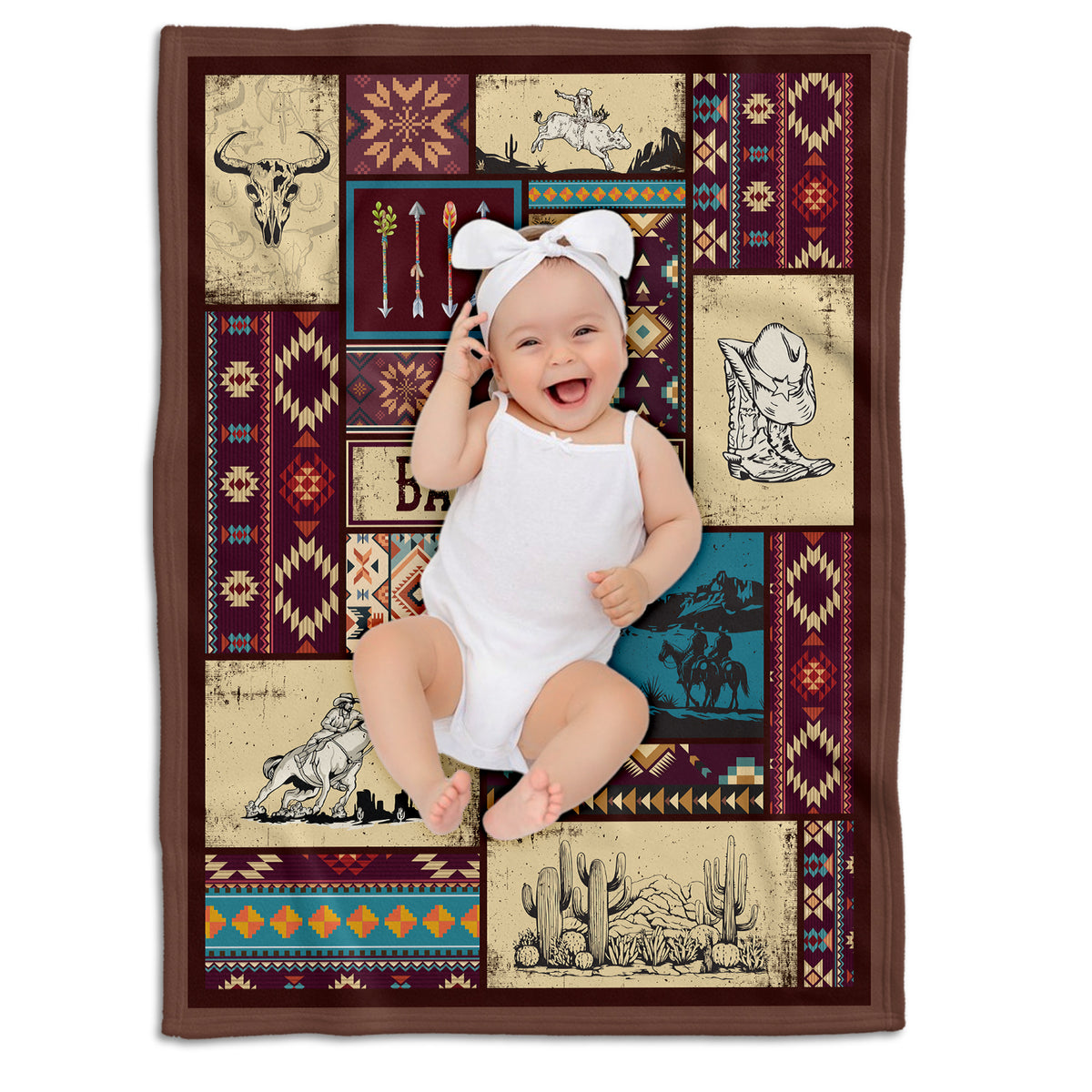 Western Baby Stuff, Personalized Baby Blankets For Baby, Fleece Blanket For Girl, Western Nursery Decorations, for Family Friends