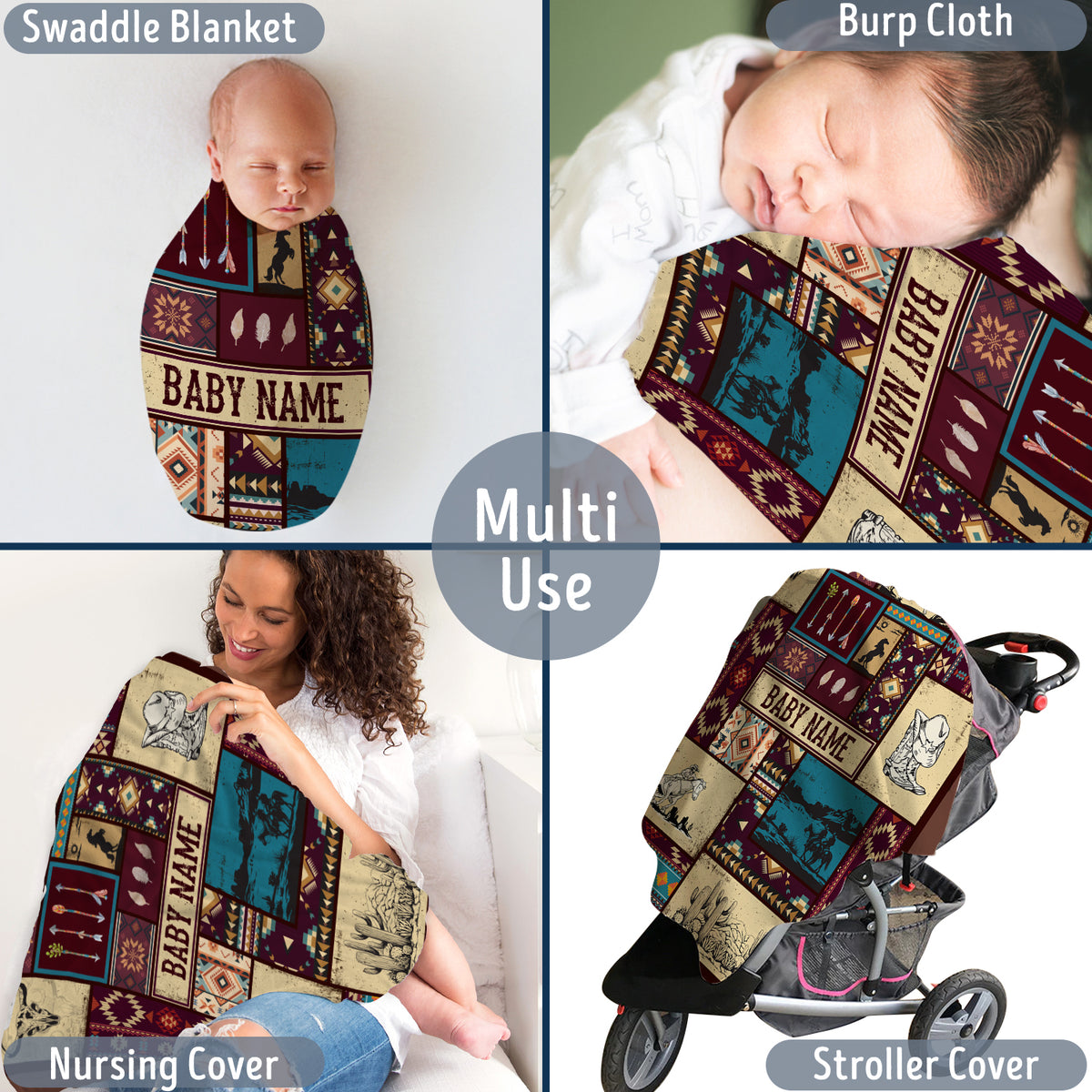 Western Baby Stuff, Personalized Baby Blankets For Baby, Fleece Blanket For Girl, Western Nursery Decorations, for Family Friends