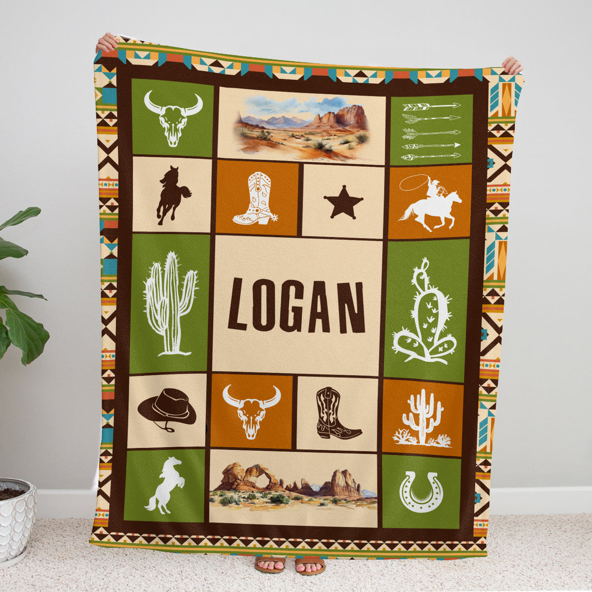 Western Baby Stuff, Personalized Baby Blankets for Boys, Fleece Blanket For Baby, Western Nursery Decorations, For Family Friends