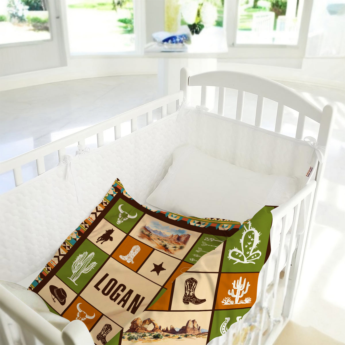 Western Baby Stuff, Personalized Baby Blankets for Boys, Fleece Blanket For Baby, Western Nursery Decorations, For Family Friends