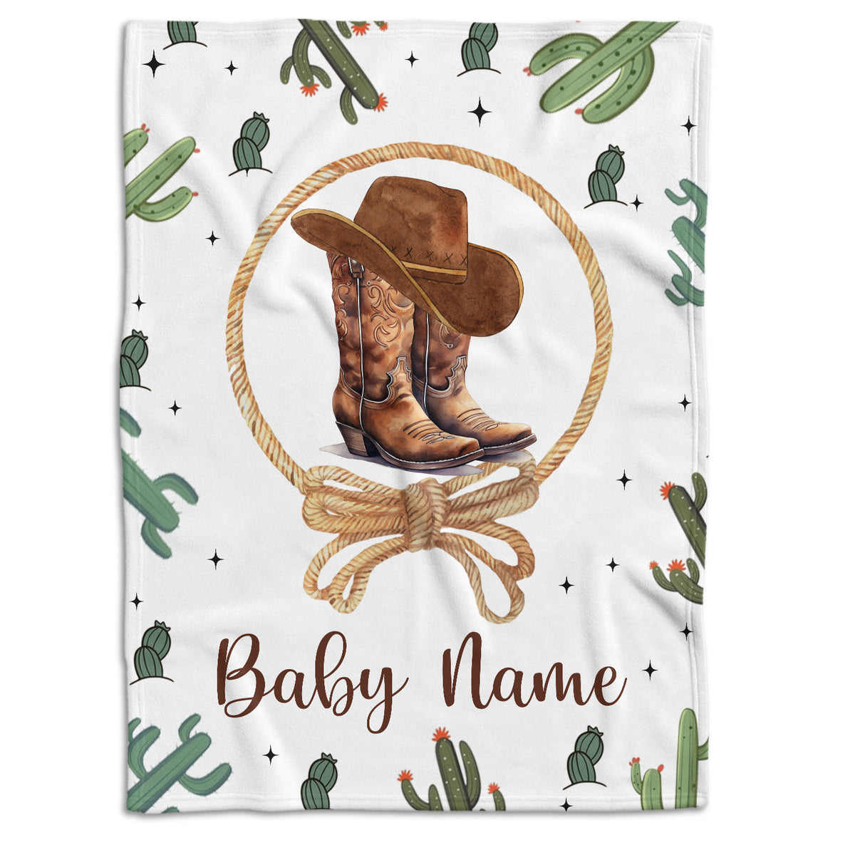 Western Baby Stuff, Personalized Baby Blankets for Boys Girls, Custom Name Baby Blanket, for Family, Friends, Kids