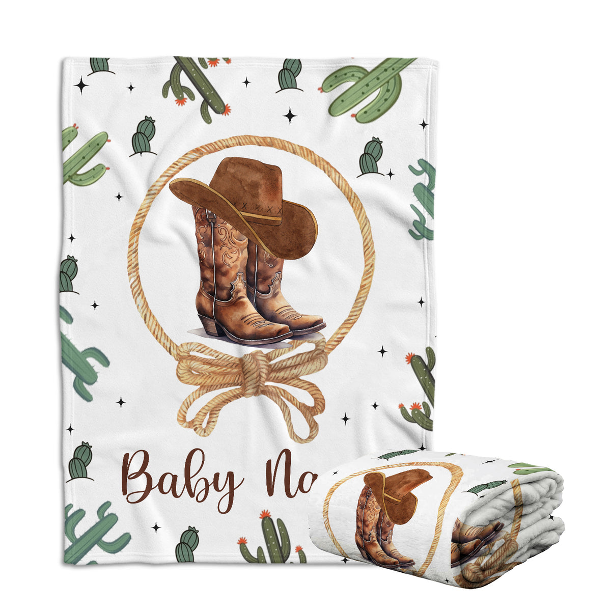 Western Baby Stuff, Personalized Baby Blankets for Boys Girls, Custom Name Baby Blanket, for Family, Friends, Kids