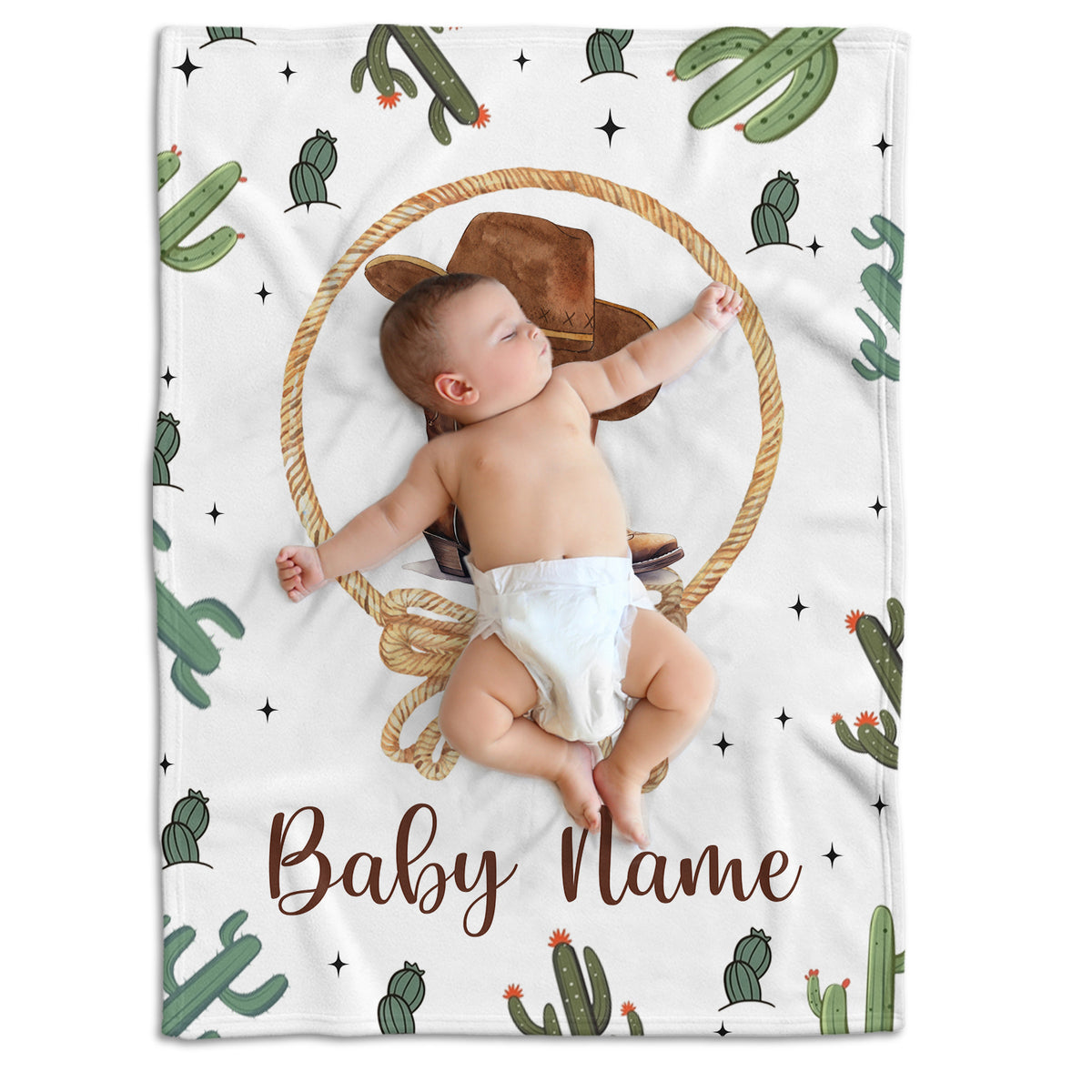 Western Baby Stuff, Personalized Baby Blankets for Boys Girls, Custom Name Baby Blanket, for Family, Friends, Kids