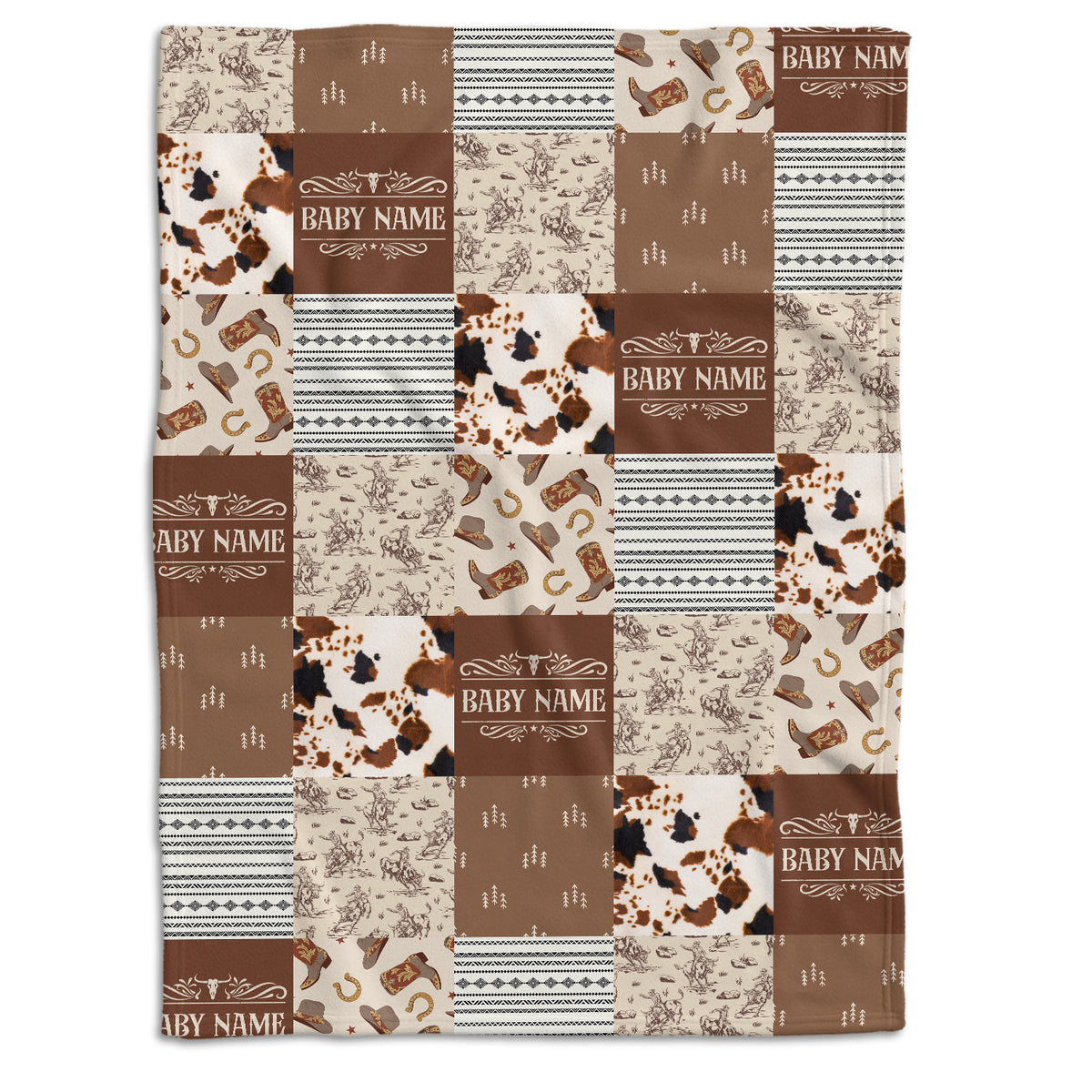 Western Baby Stuff, Personalized Baby Blankets for Boys Girls, Western Nursery Decorations, Git for Family Friends, Kids