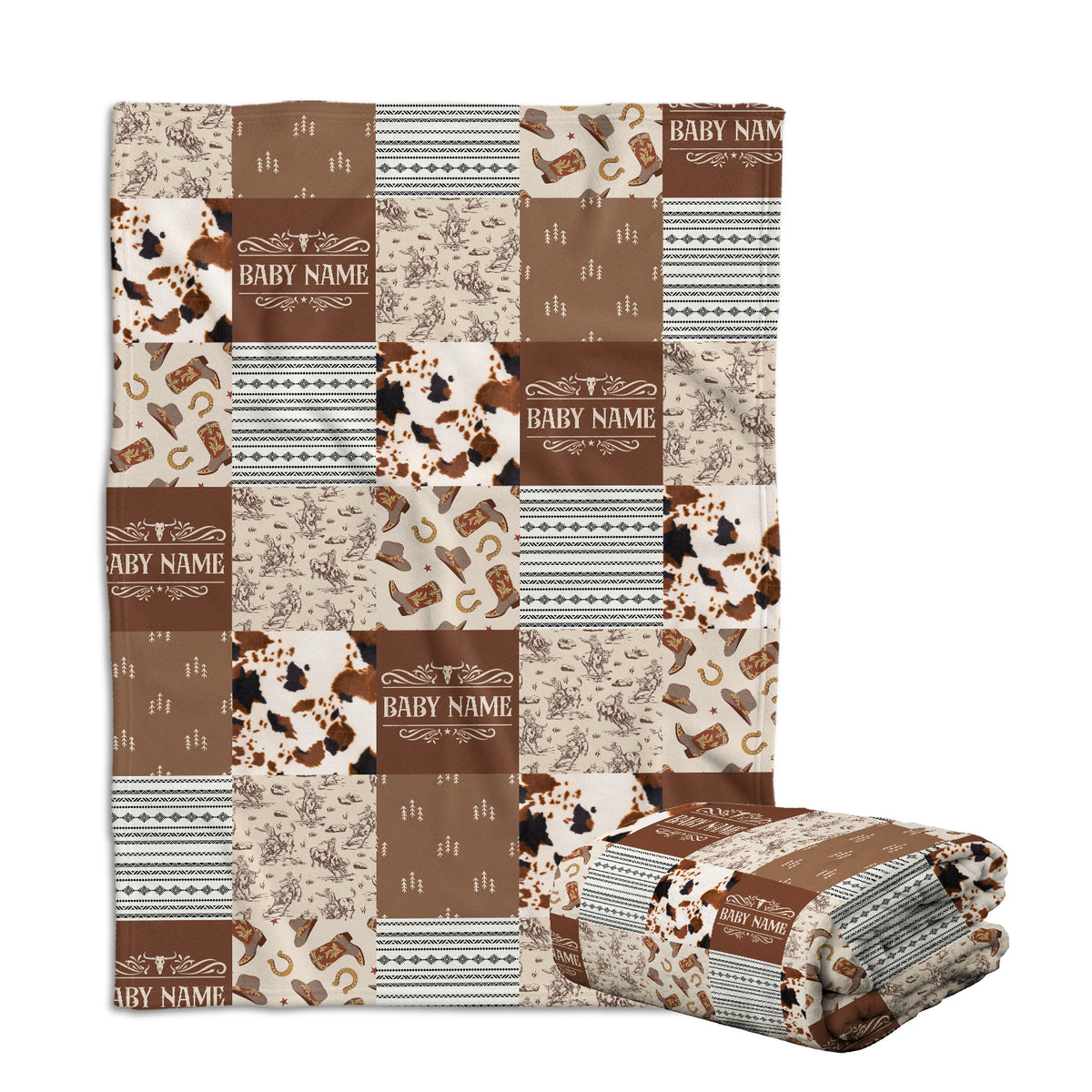 Western Baby Stuff, Personalized Baby Blankets for Boys Girls, Western Nursery Decorations, Git for Family Friends, Kids