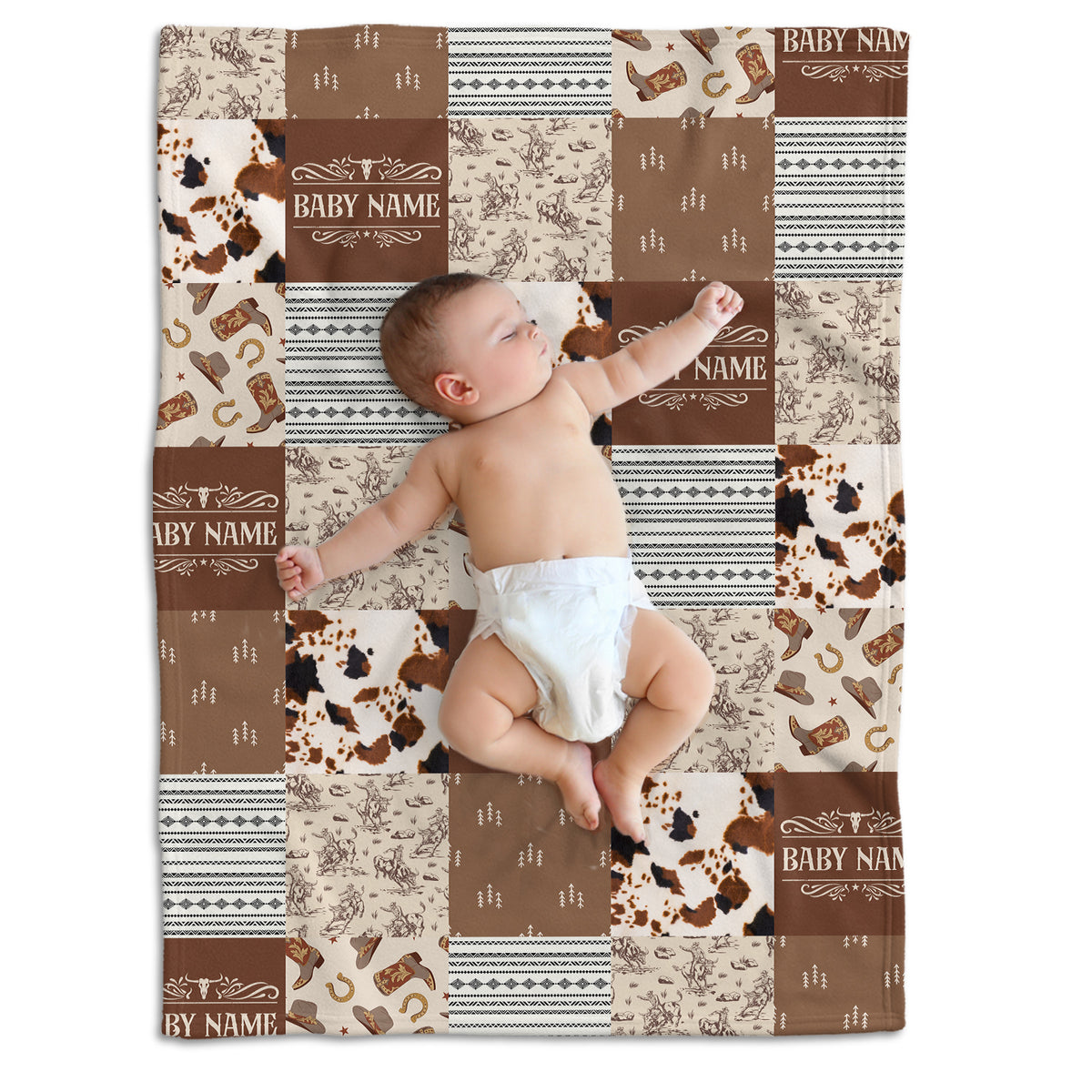 Western Baby Stuff, Personalized Baby Blankets for Boys Girls, Western Nursery Decorations, Git for Family Friends, Kids