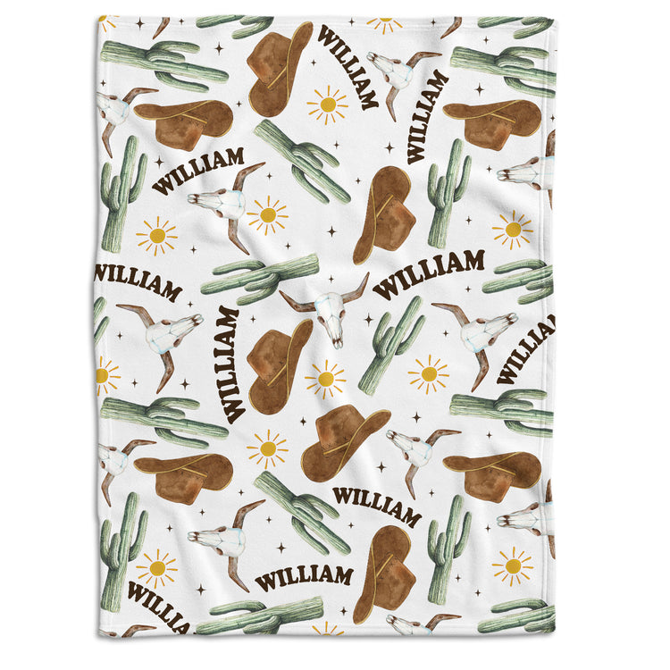 Western Baby Stuff, Personalized Baby Blankets for Boys Girls, Western Nursery Decorations, for Family Friends