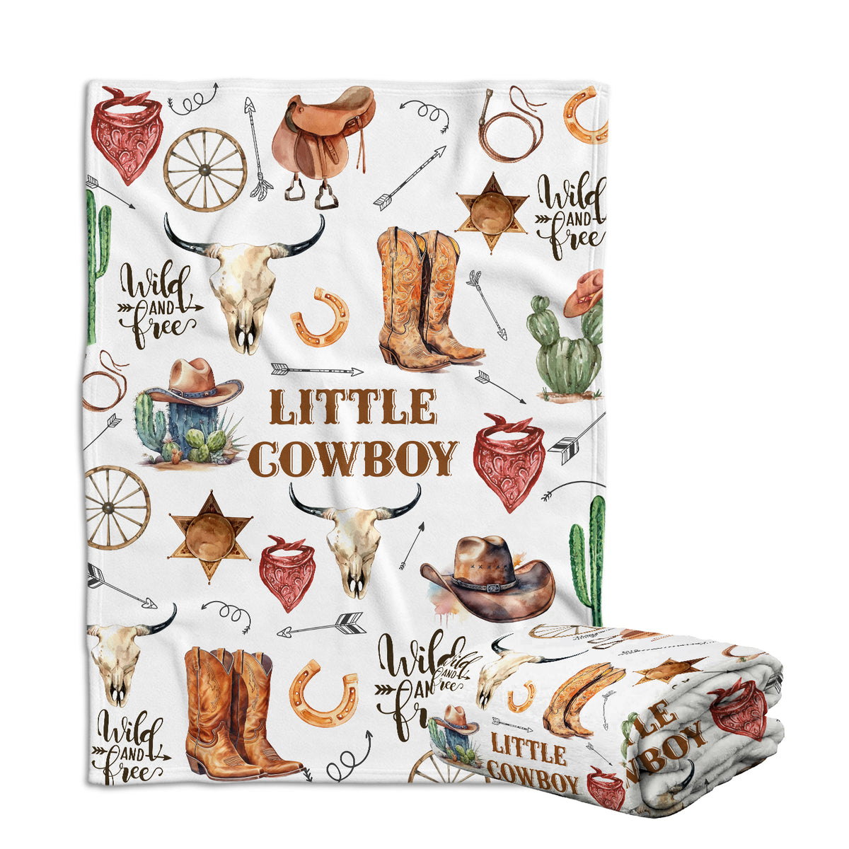 Western Blanket, Baby Blankets for Boys Girls, Soft Warm Lightweight Nursery Bed Blanket for Newborn Toddlers, for Nursery Room