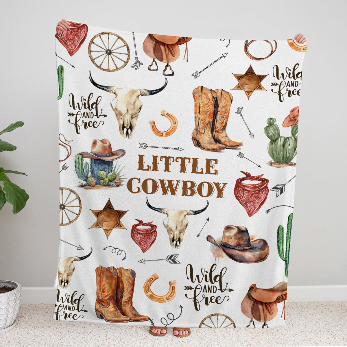 Western Blanket, Baby Blankets for Boys Girls, Soft Warm Lightweight Nursery Bed Blanket for Newborn Toddlers, for Nursery Room