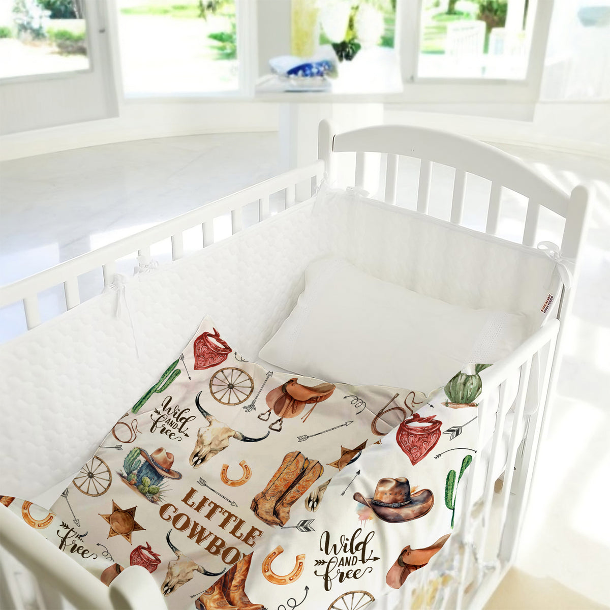 Western Blanket, Baby Blankets for Boys Girls, Soft Warm Lightweight Nursery Bed Blanket for Newborn Toddlers, for Nursery Room