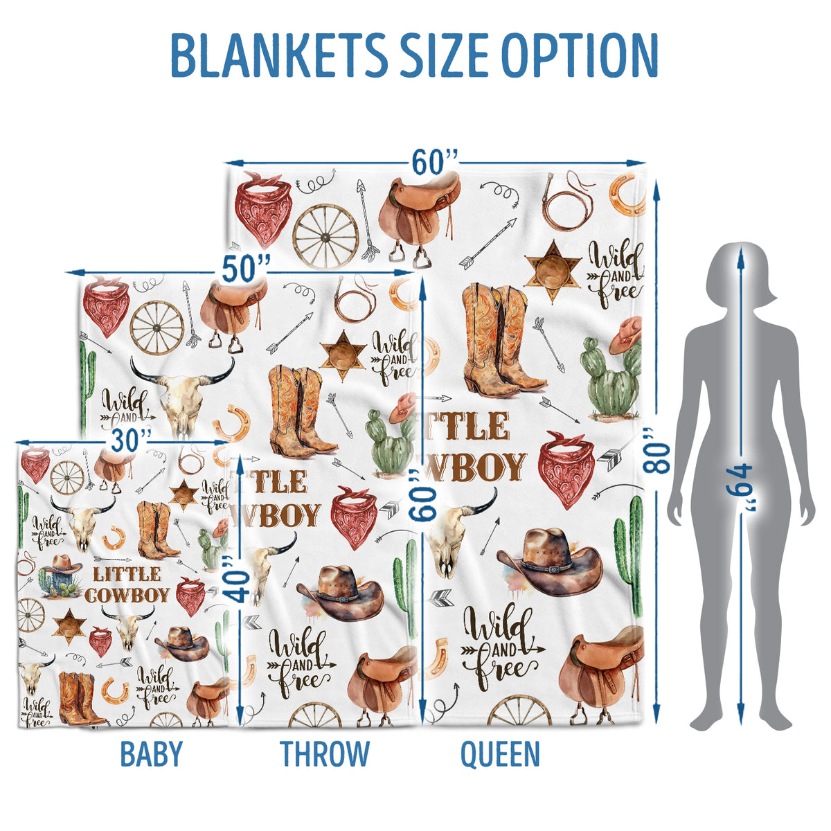 Western Blanket, Baby Blankets for Boys Girls, Soft Warm Lightweight Nursery Bed Blanket for Newborn Toddlers, for Nursery Room