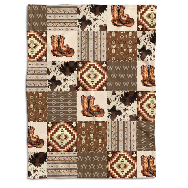 Western Blanket, Baby Cowboy Blankets, Soft Warm Lightweight Nursery Bed Blanket for Newborn Toddlers