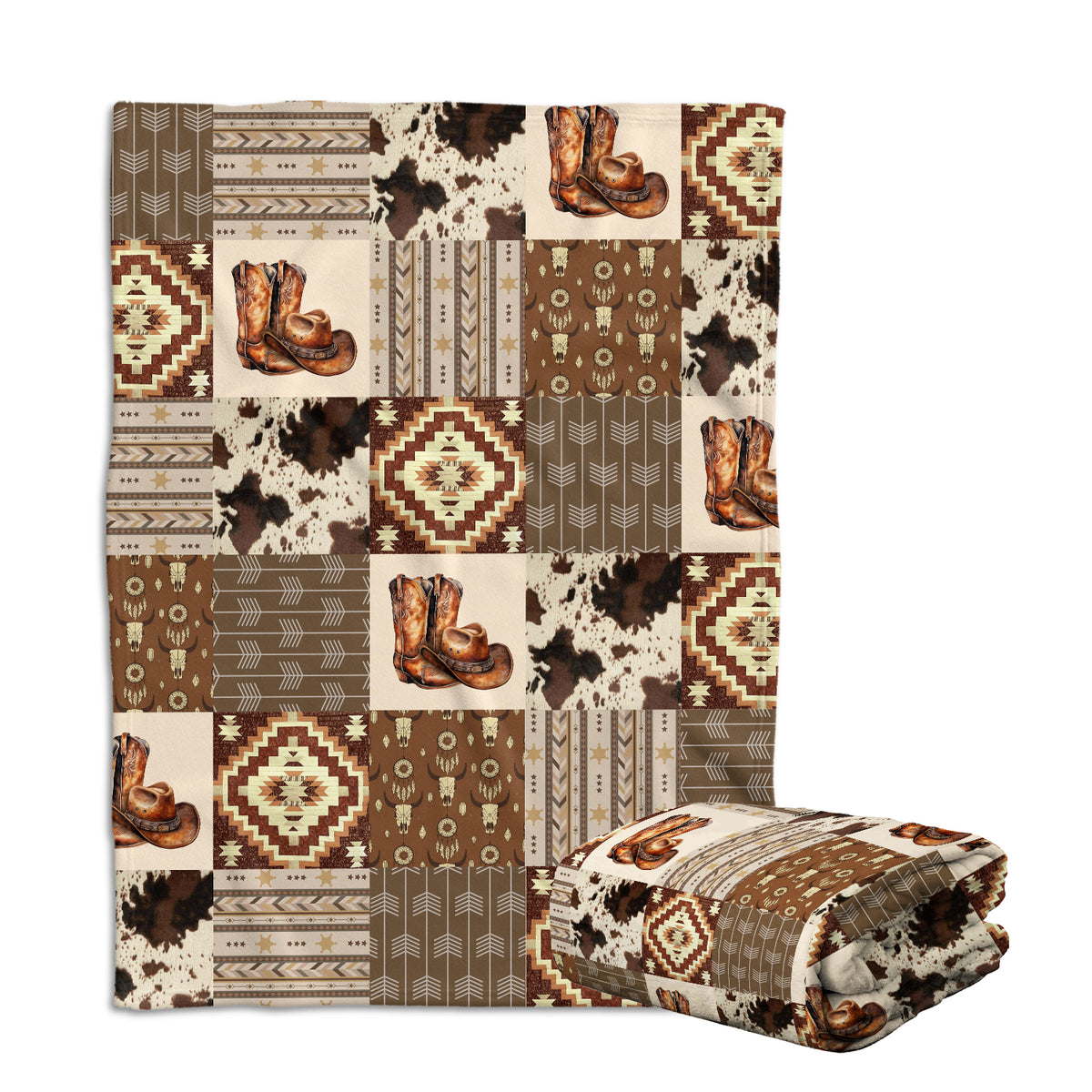 Western Blanket, Baby Cowboy Blankets, Soft Warm Lightweight Nursery Bed Blanket for Newborn Toddlers