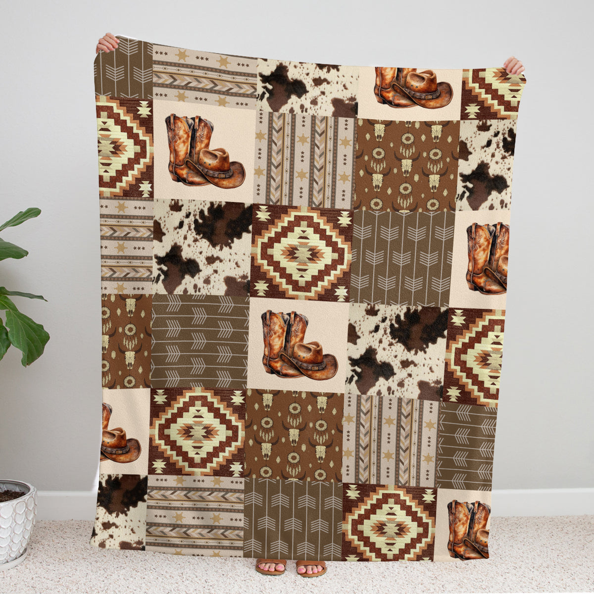 Western Blanket, Baby Cowboy Blankets, Soft Warm Lightweight Nursery Bed Blanket for Newborn Toddlers