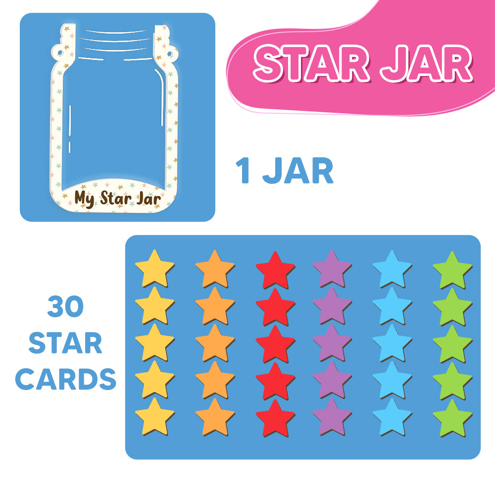 Wooden Daily Routine For Kids, Morning Routine Chart For 3 Year Old, Chore Chart For Kids With Star Jar