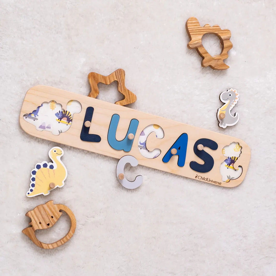 Personalized Gift for Baby, Dinosaur Theme Nursery, Kids Montessori Toys