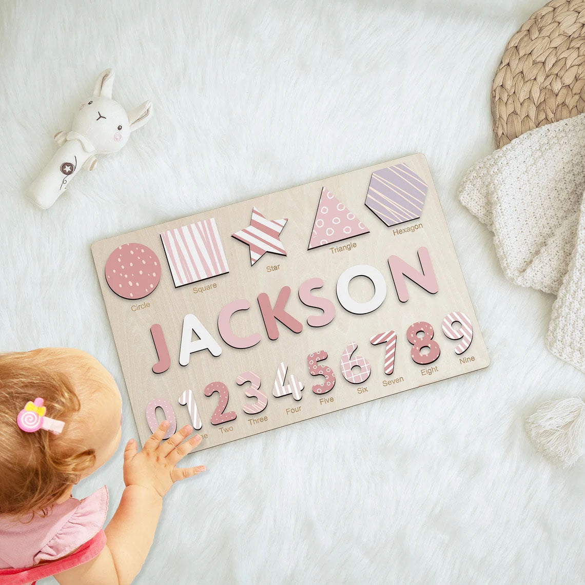 Personalized Wooden Name Puzzle Gift for Girls And Boys, Montessori Toys Board Custom Name