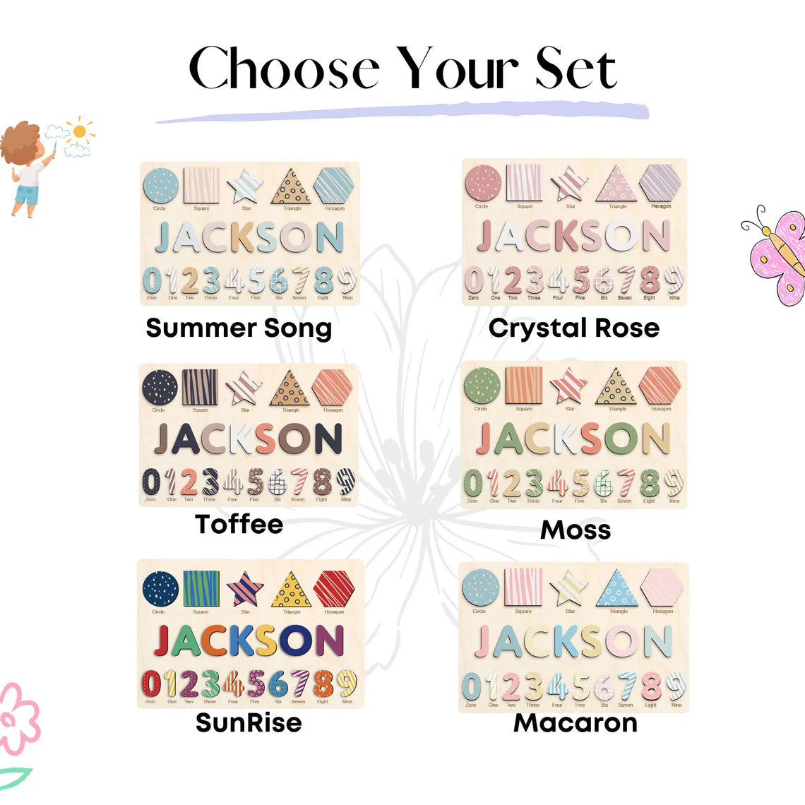 Personalized Wooden Name Puzzle Gift for Girls And Boys, Montessori Toys Board Custom Name