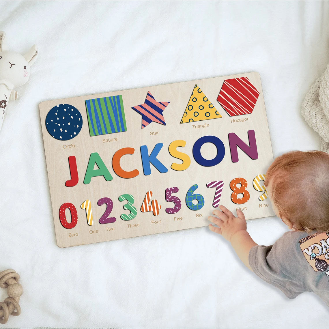 Personalized Wooden Name Puzzle Gift for Girls And Boys, Montessori Toys Board Custom Name