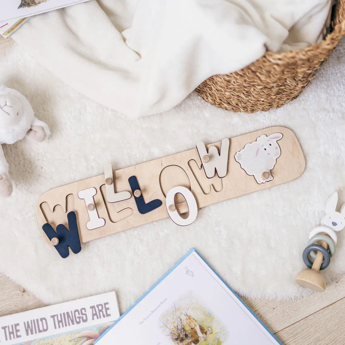 Personalized Name Puzzle, 1st Birthday Gift, Wooden Montessori Toys for Toddlers