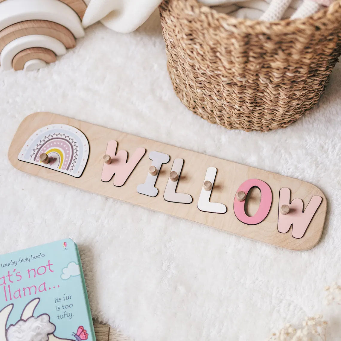 Personalized Name Puzzle, 1st Birthday Gift, Wooden Montessori Toys for Toddlers