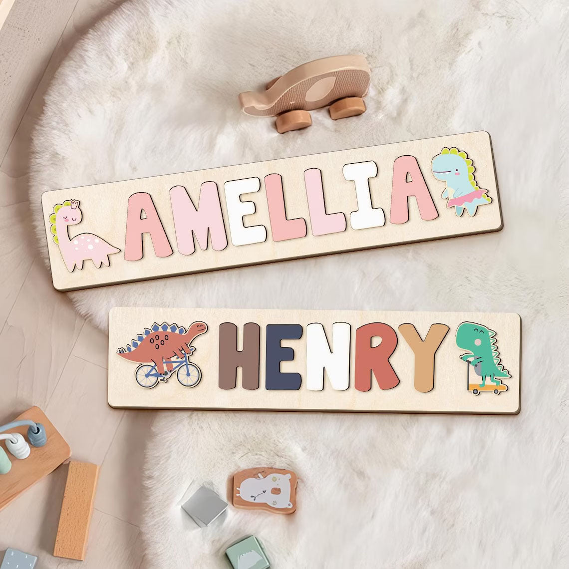 Baby Shower Gifts, Personalized Name Puzzle W/Numbers, Montessori Toy for Toddler