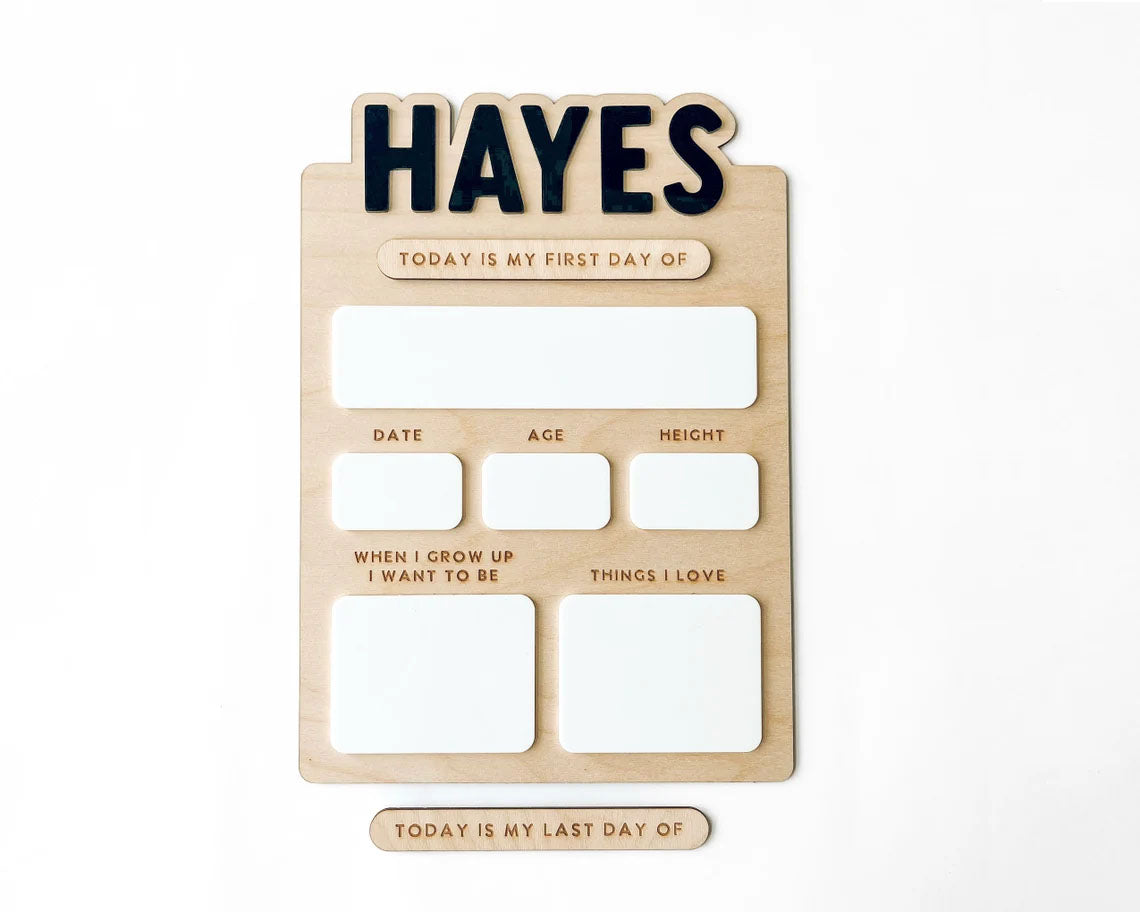 Customized Back To School Sign, Custom First-Last Day Of School Sign, Photo Prop For Kids