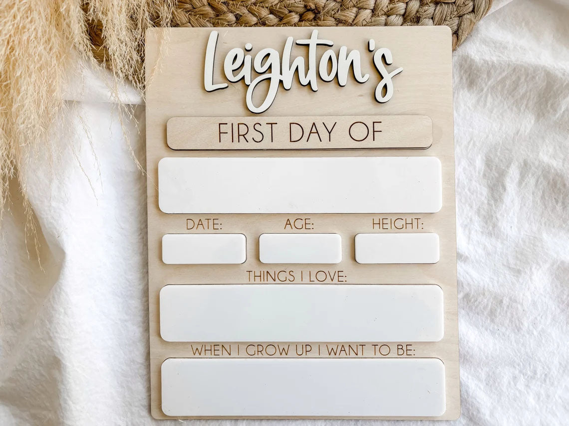 Customized Back To School Sign, First And Last Day of School Sign, Photo Prop For Kids