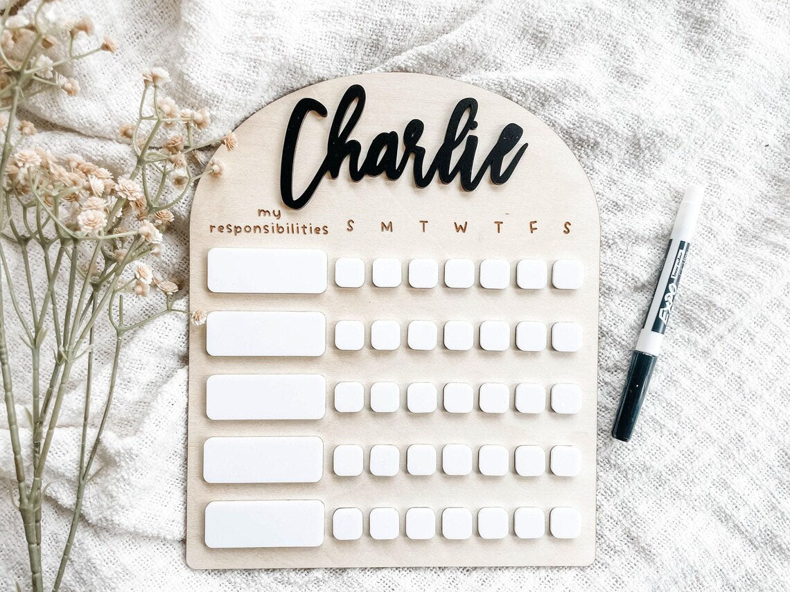 Personalized Kids Routine Chart, Chore Chart for Kids