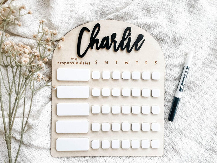 Personalized Kids Routine Chart, Chore Chart for Kids