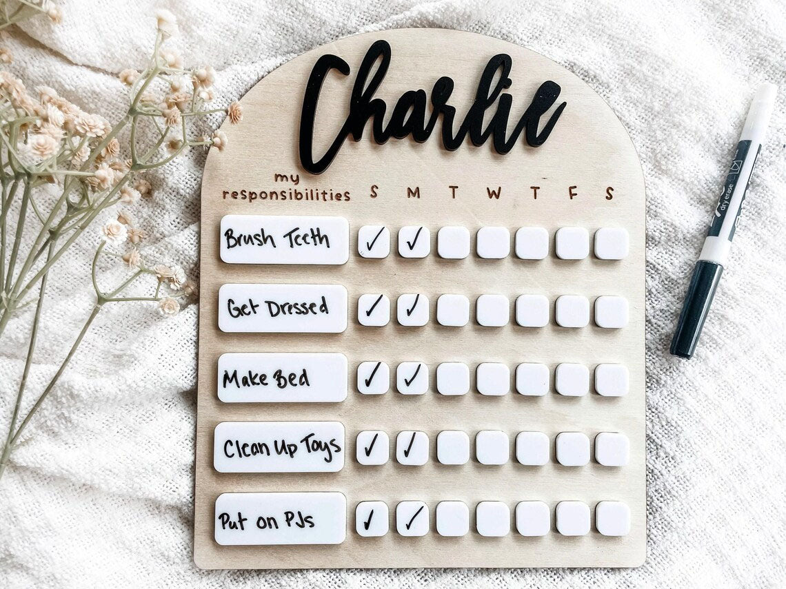 Personalized Kids Routine Chart, Chore Chart for Kids