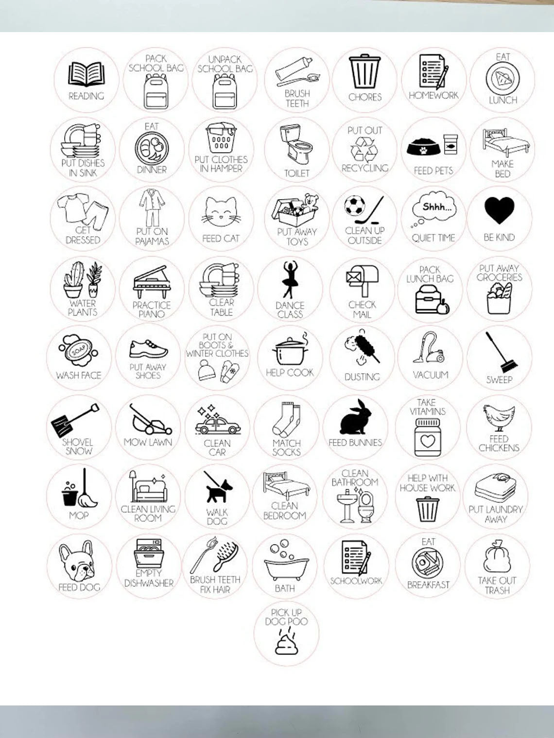 Custom Kids Dry Erase Chore Chart, Weekly Responsibilities Sign Custom Name