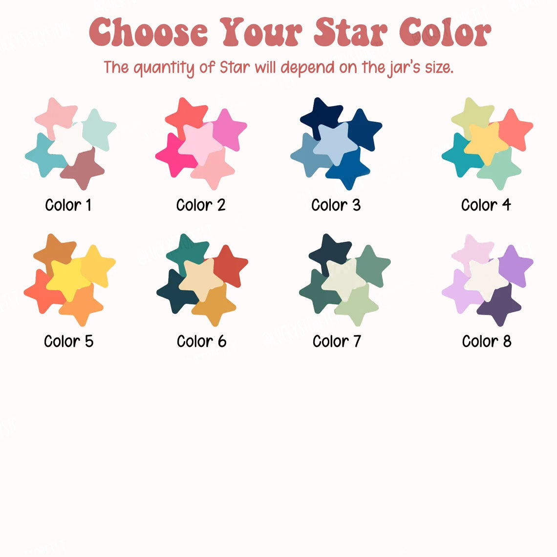 Custom Kids Reward Jar With Blue Stars, Rainbow Classroom Teacher Star Jar