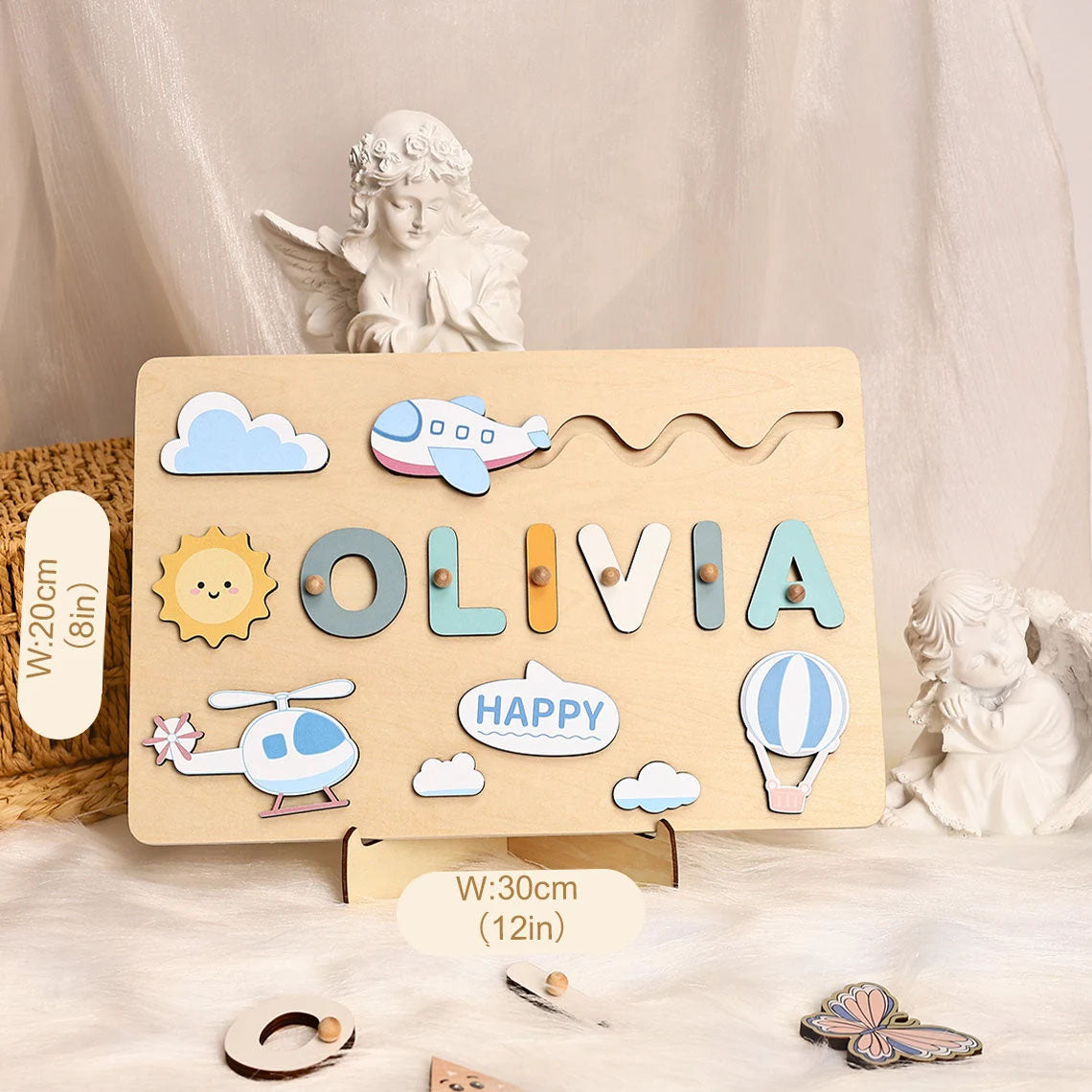 Wooden Name Puzzle For Toddlers, Montessori Toys Board Whith Custom Name