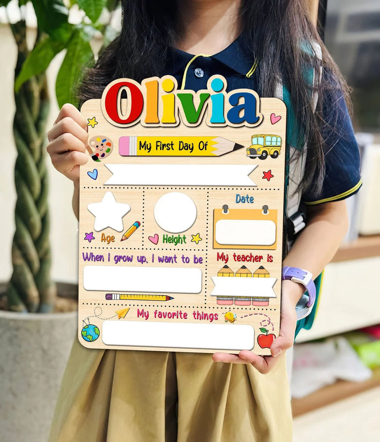 Customized First And Last Day School Sign, Back to School Gifts