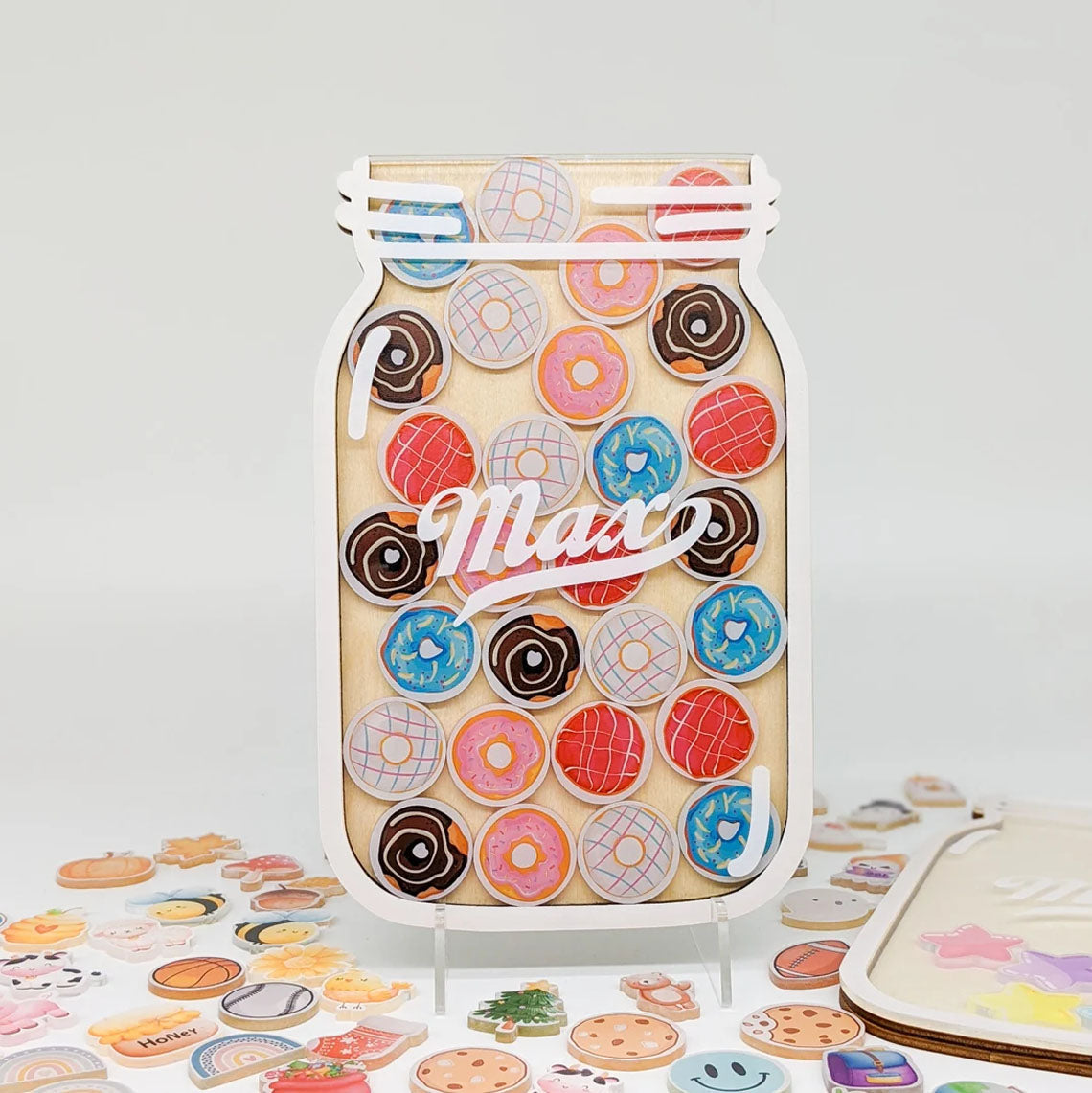 Personalized Reward Jar, Doughnut Reward System, Reward Tokens